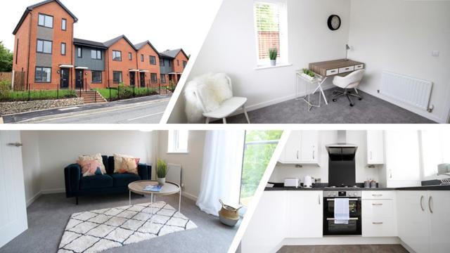 Four pictures which show chorley place and the interior inside of it